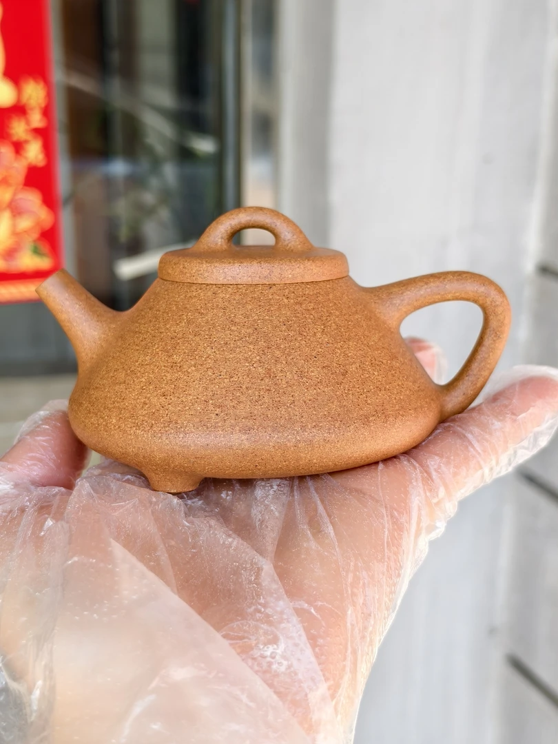 (掌柜亲工)宕口黄金段满砂会冒汗全手工子冶石瓢容量200左右