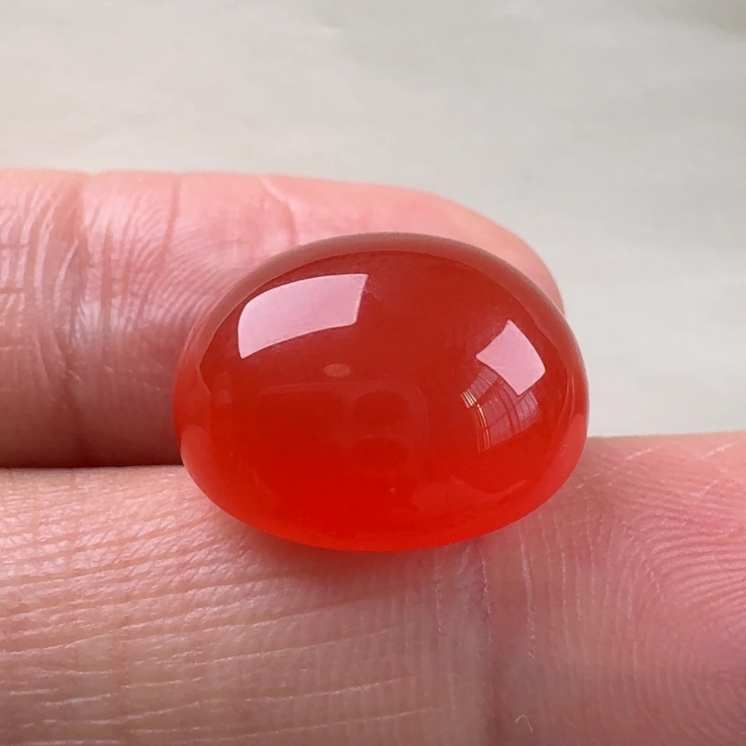 南红玛瑙未镶嵌冰红蛋面15.7*13.2