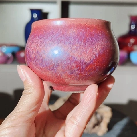 杯原矿釉手工制作钧瓷
