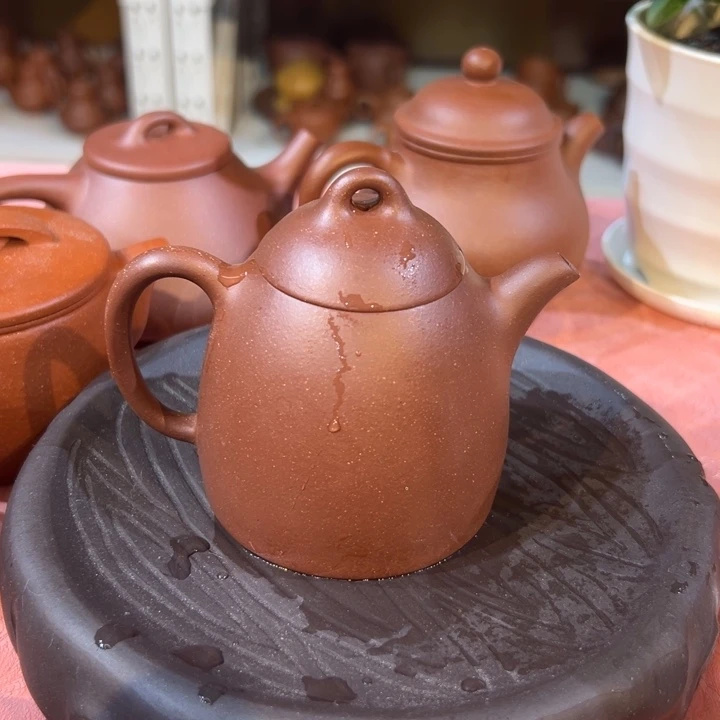 紫砂茶壶紫泥秦权160cc