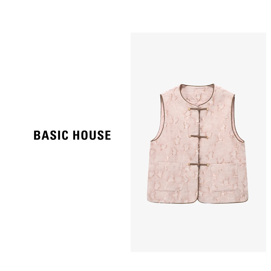 Basic House/百家好春季休闲时尚百搭复古新中式马甲B0625H5F582