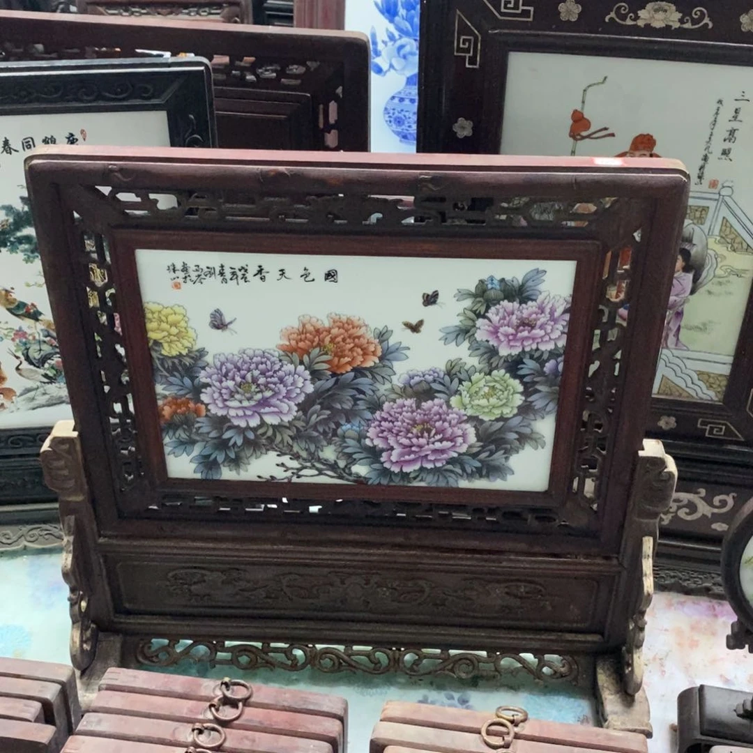 瓷片57*57*1景德镇瓷板画柴窑烧制