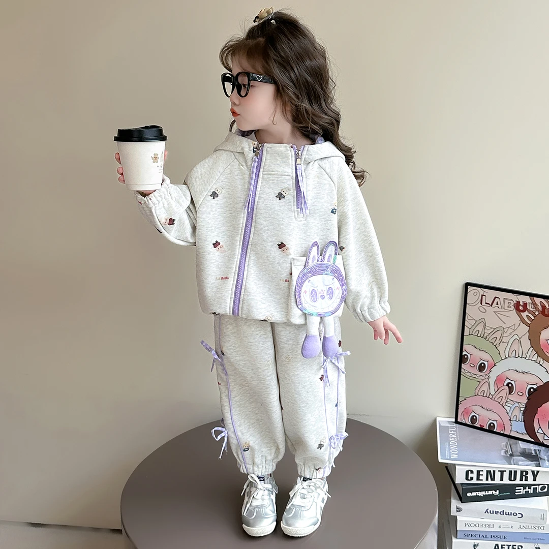 女童拉布布套装卡通洋气小女孩春秋装女宝宝外套休闲两件套儿童潮