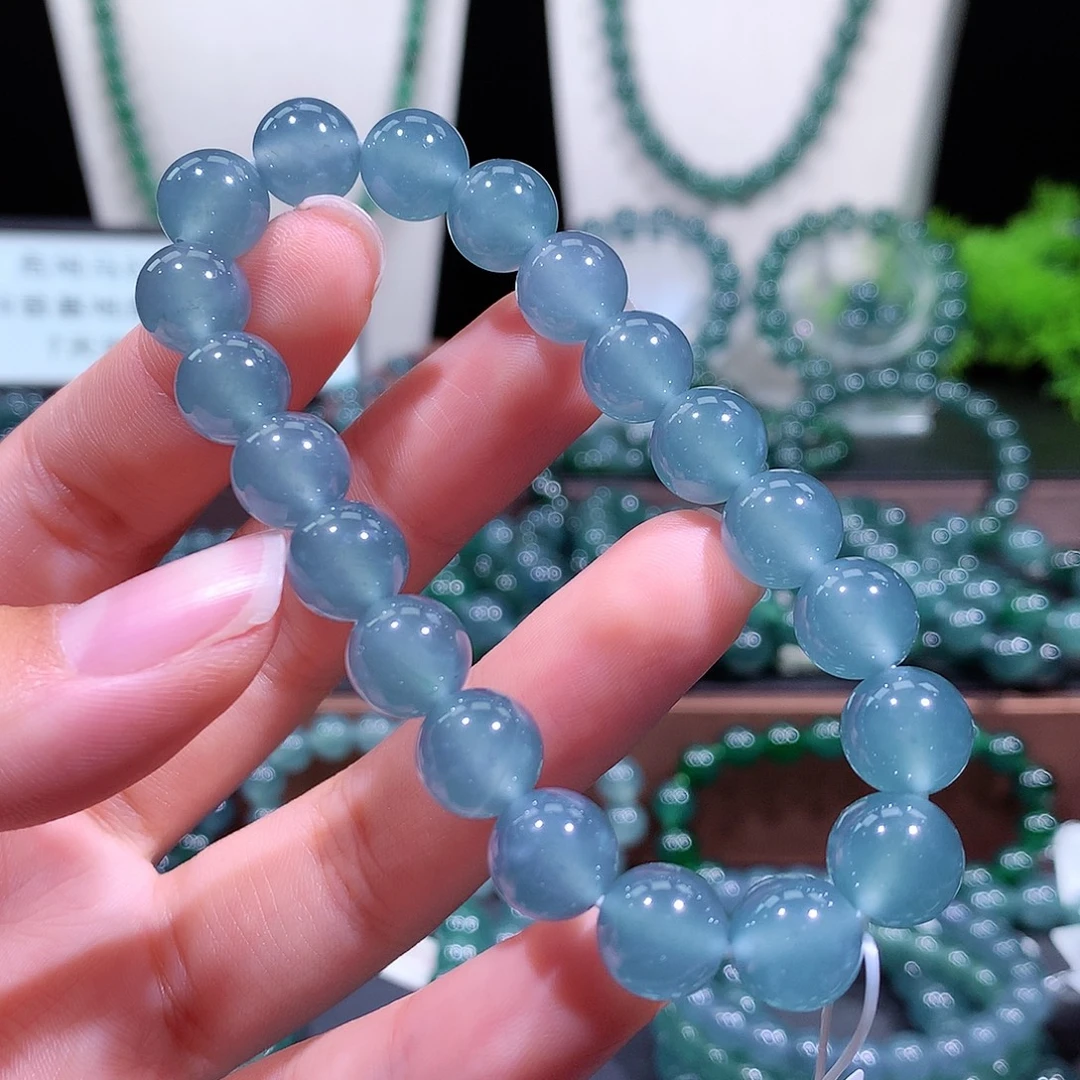 翡翠未镶嵌手链天然a货翡翠手串9.8