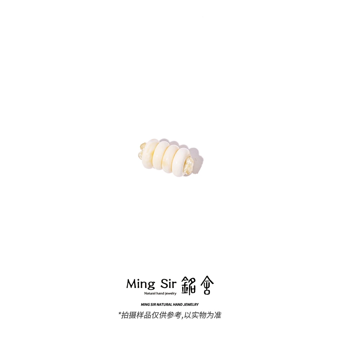 【铭舍 蜜蜡面包圈VS】琥珀蜜蜡面包圈隔片雕刻配珠福利颈饰-8.16
