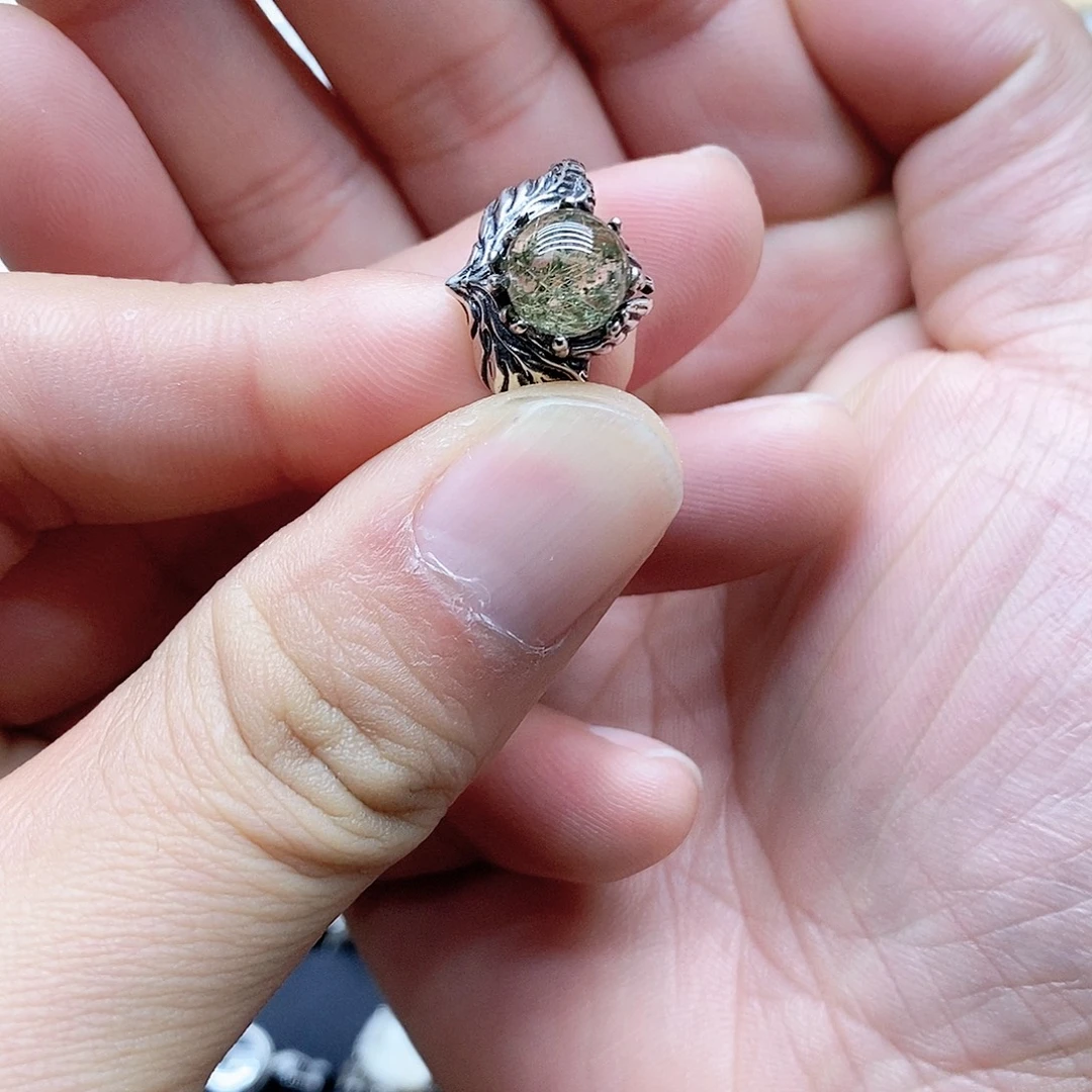 戒指水晶银S925镶嵌活口