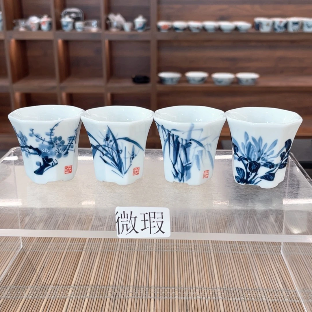 釉下彩纯手绘有瑕
