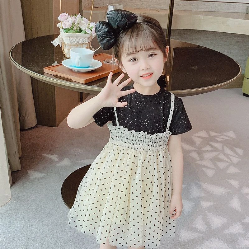 YeeHoO英氏【断码】女童雪纺春夏季连衣裙2021新款洋气中大童公主