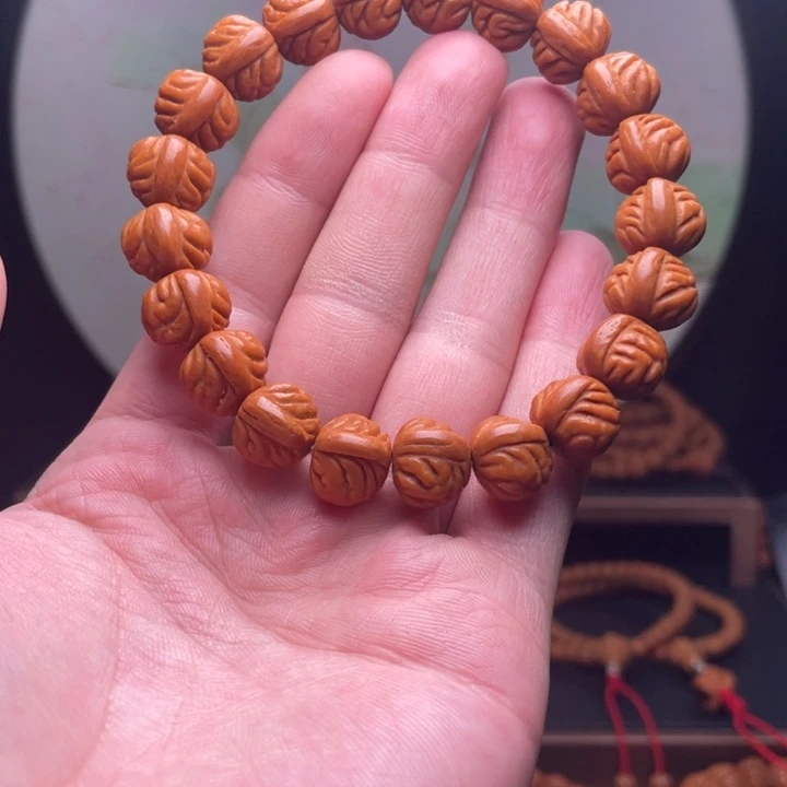 桃核手串13金蟾手串