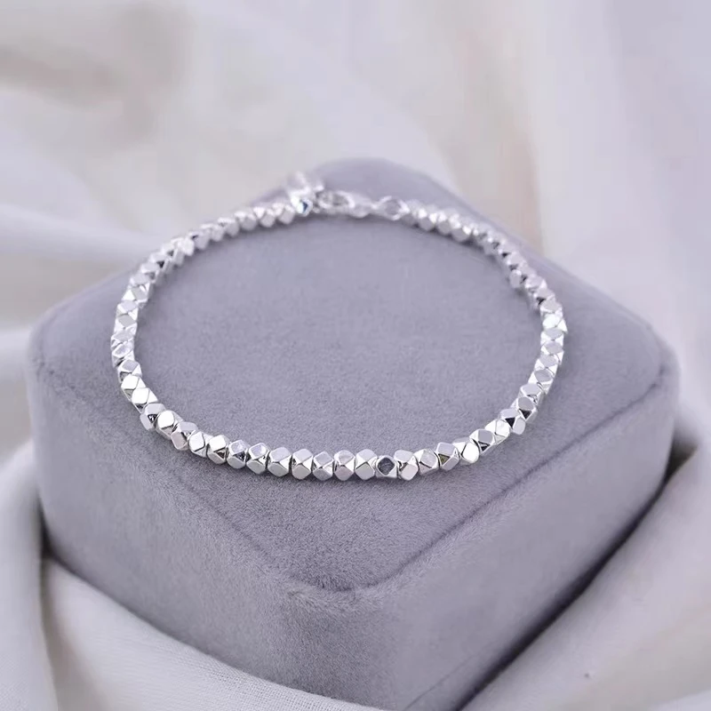 足银手链 碎银小方块足银手链CL063