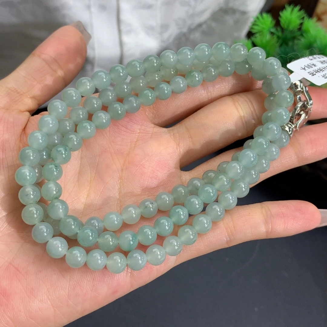 未镶嵌手串翡翠卡6.2胶润蓝晴项链