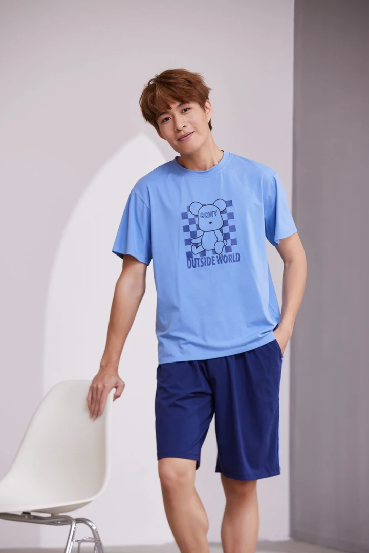 亲亲吾衣男士春夏短袖短裤睡衣家居服