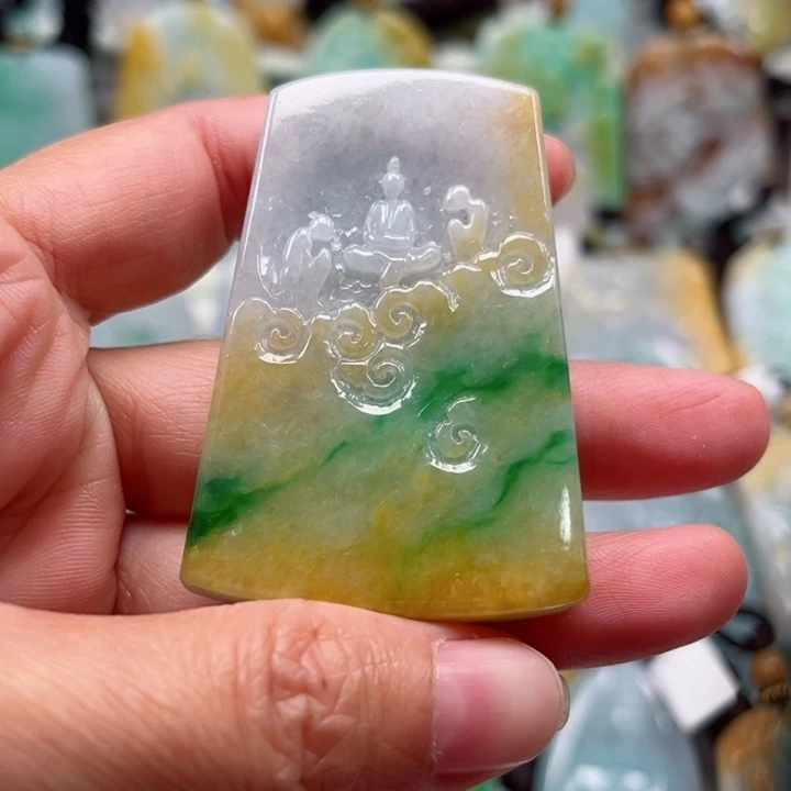 翡翠未镶嵌吊坠(不含链)挂件