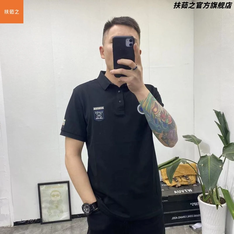 质量好贴标刺绣衫短袖恤男士新品商务休闲修身半袖潮牌翻领