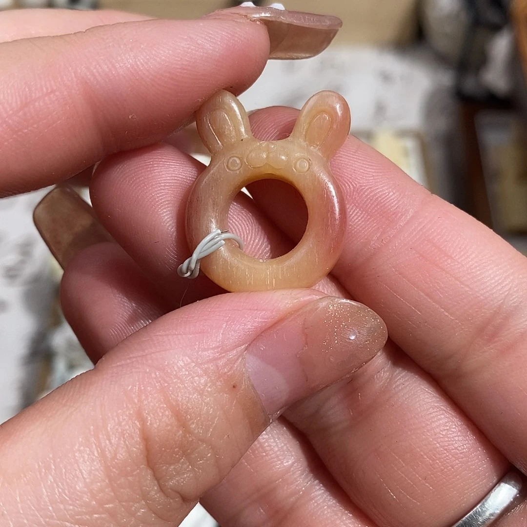 鹿骨把件~****~M4小兔圈卡10的珠子