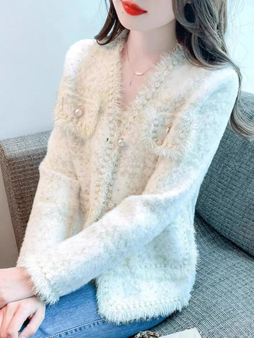 【171-180】春秋时尚简约女装短外套百搭针织短款网红小香风气质