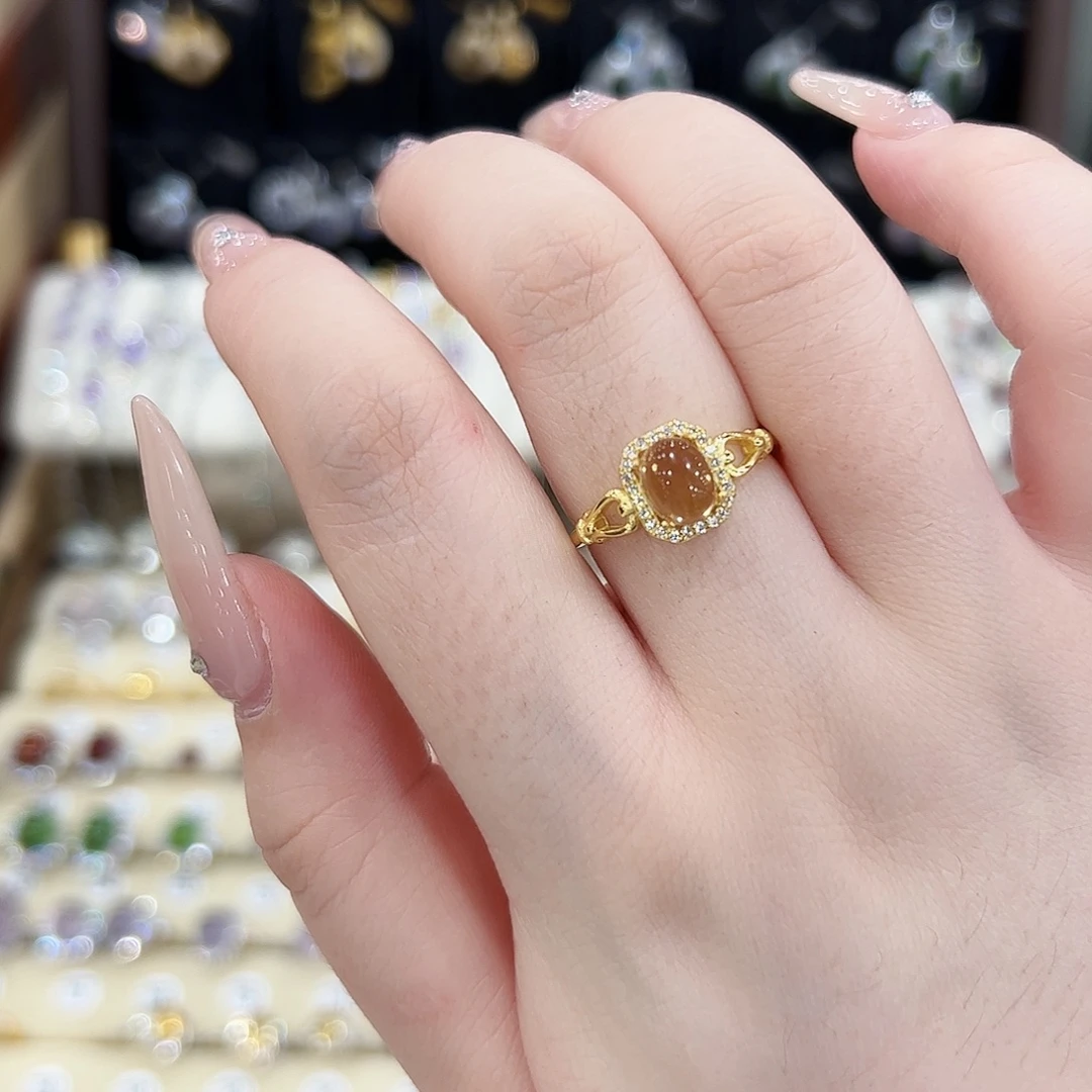 戒指水晶银S925镶嵌