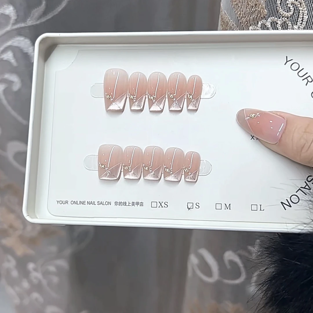 纯手工光疗穿戴甲初相识穿戴甲批发成品重复使用美甲贴片可拆卸