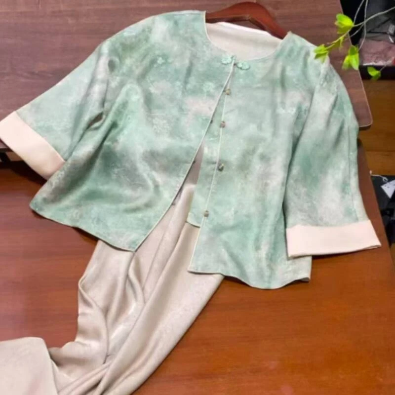 新中式国风提花复古设计感精致短外套cs2003-九七