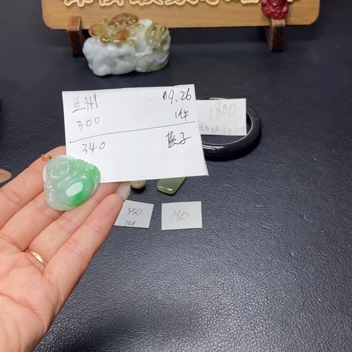 祥***哥和田玉18K金镶嵌颈饰