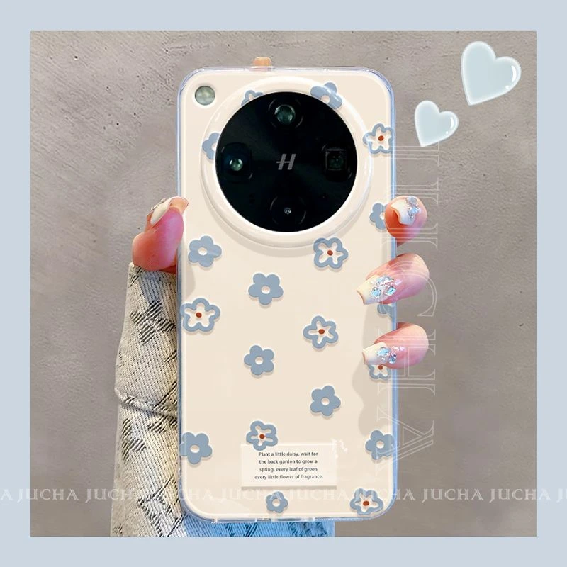 满屏蓝碎花适用oppofindx8ultra手机壳高级感小众OPPOfindx7新款