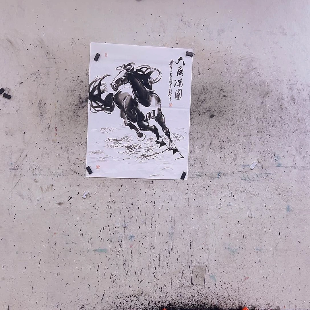 国画花***汗三尺100x70c m c m