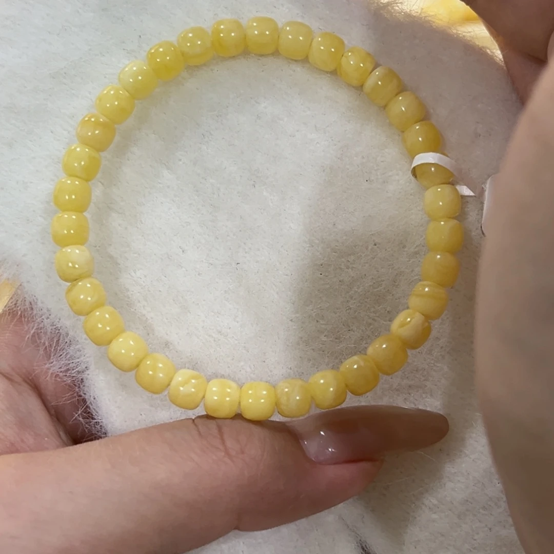 奶****蜜蜡未镶嵌手链6m浓蜡开播福利