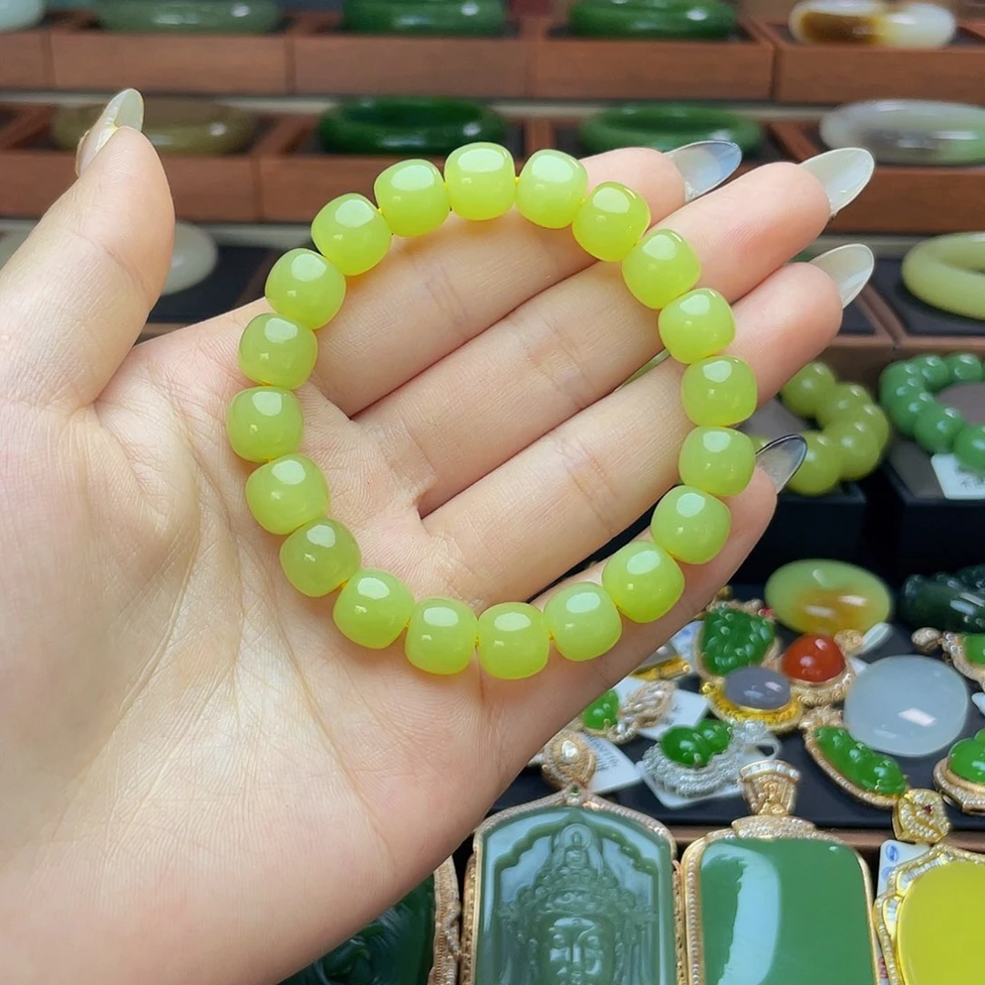 和田玉和田玉黄口手串未镶嵌