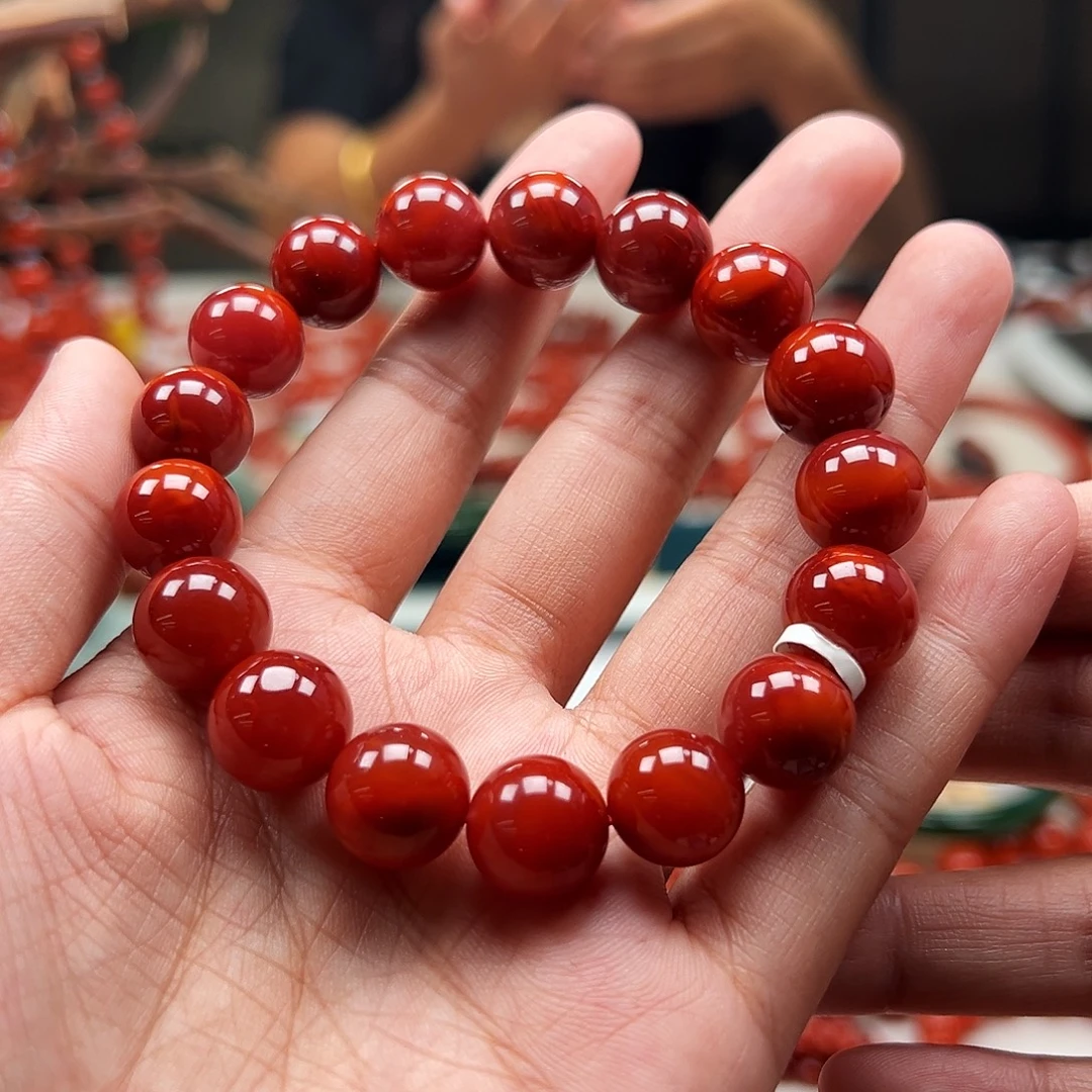 手链未镶嵌南红玛瑙瓦西牛血红传承级12