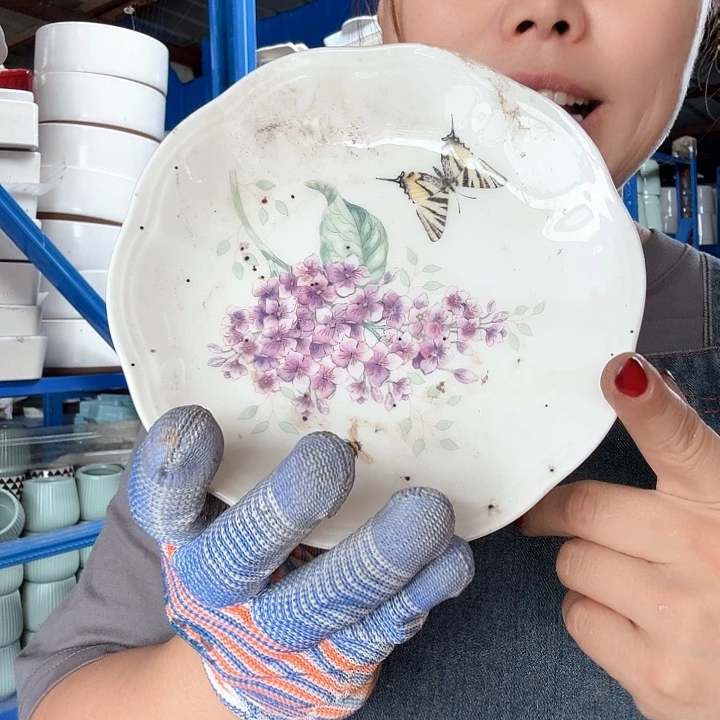 象牙白瓷16.5厘米碟子微瑕不挑花色