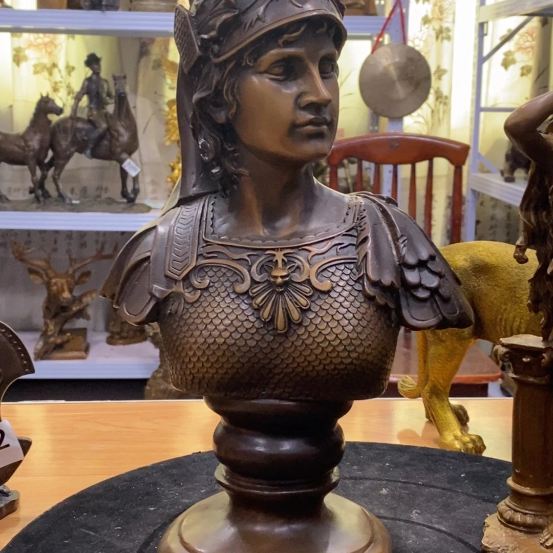 古***玉黄铜材质，雅典娜半身