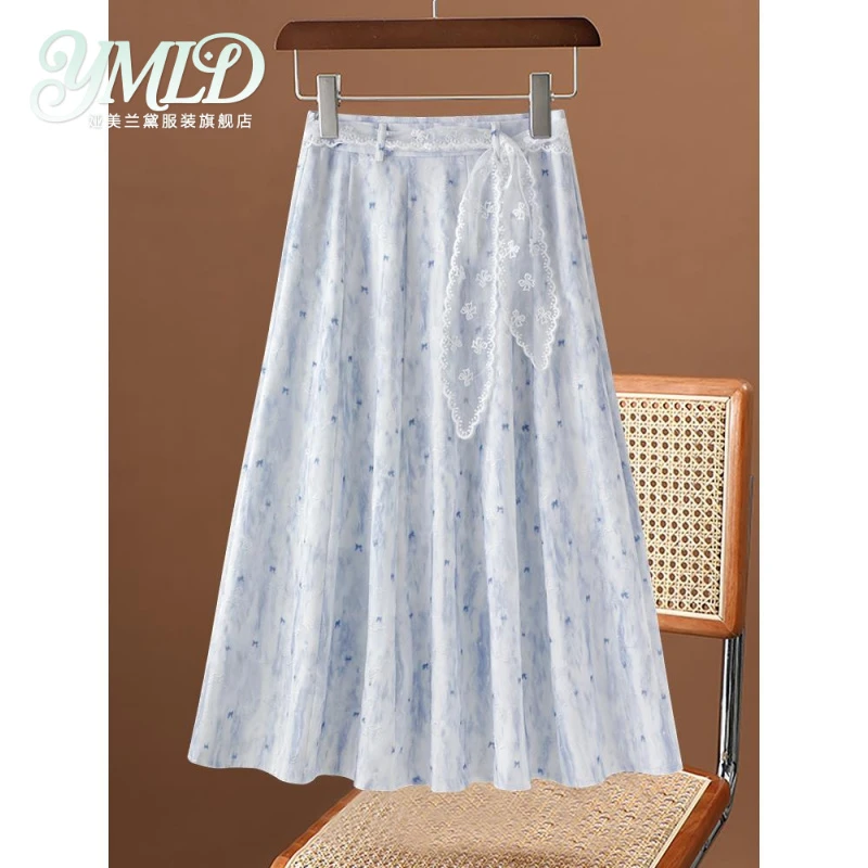 高腰碎花伞裙半身裙女夏薄款2026新款印花百褶裙巨好看a字裙长裙