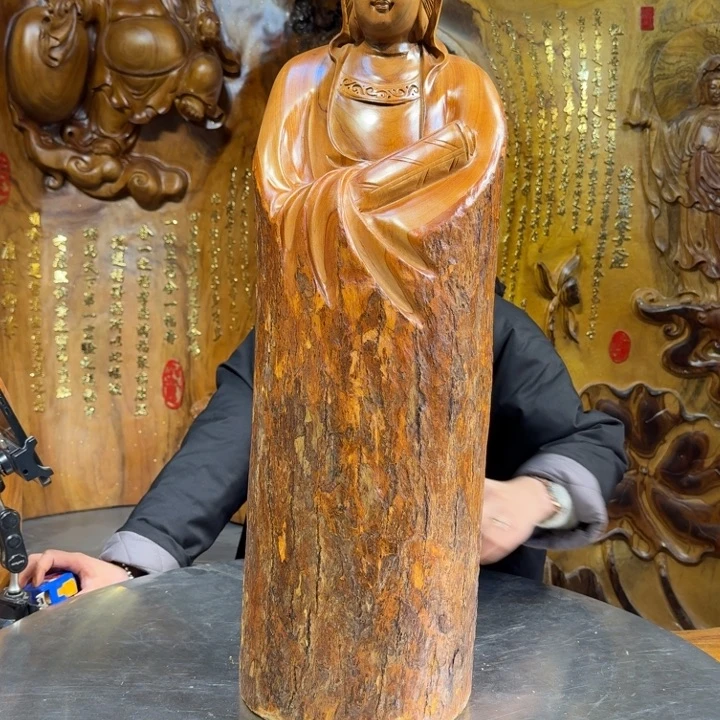 香樟木羊*长22厘米高76厘米