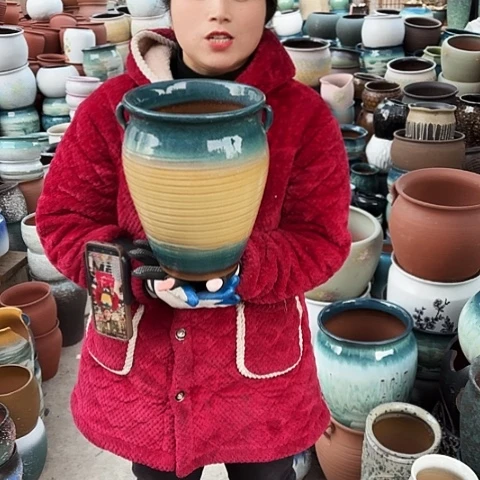 口20高27瑕疵盆子。