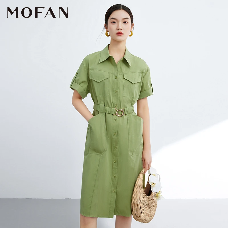 【丽公主专属】MOFAN摩凡春新款洋红粉连衣裙MDL363855