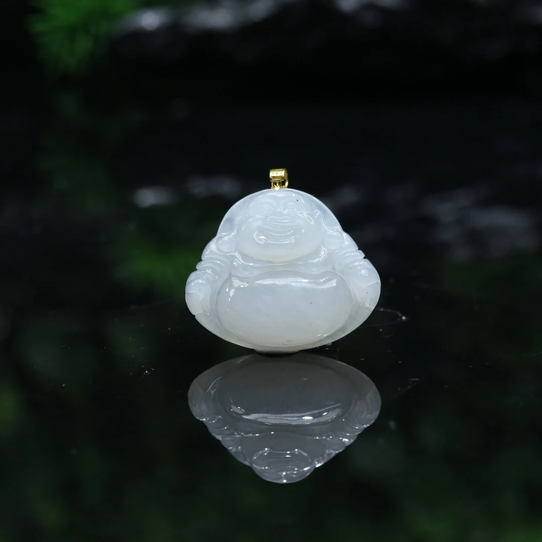 1天然缅甸翡翠A货18k佛公/300450/上海嘉禾拍卖