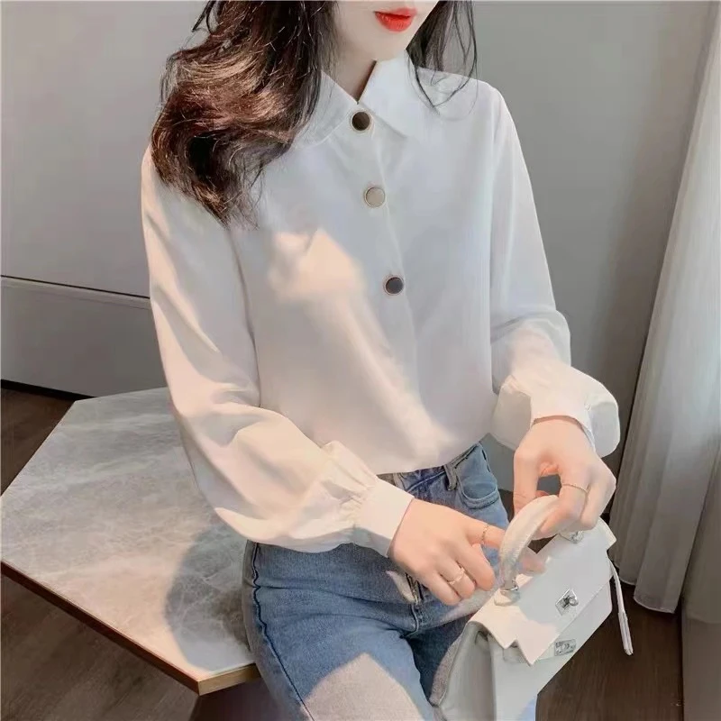 秋季慵懒风甜美女装纯色设计感褶皱长袖小众打底衬衫外穿上衣