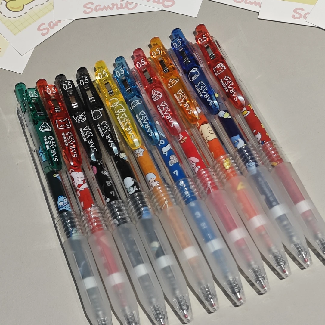 【10支】JJ29三丽鸥限定按动彩色中性笔彩色印花芯凯蒂猫0.5mm