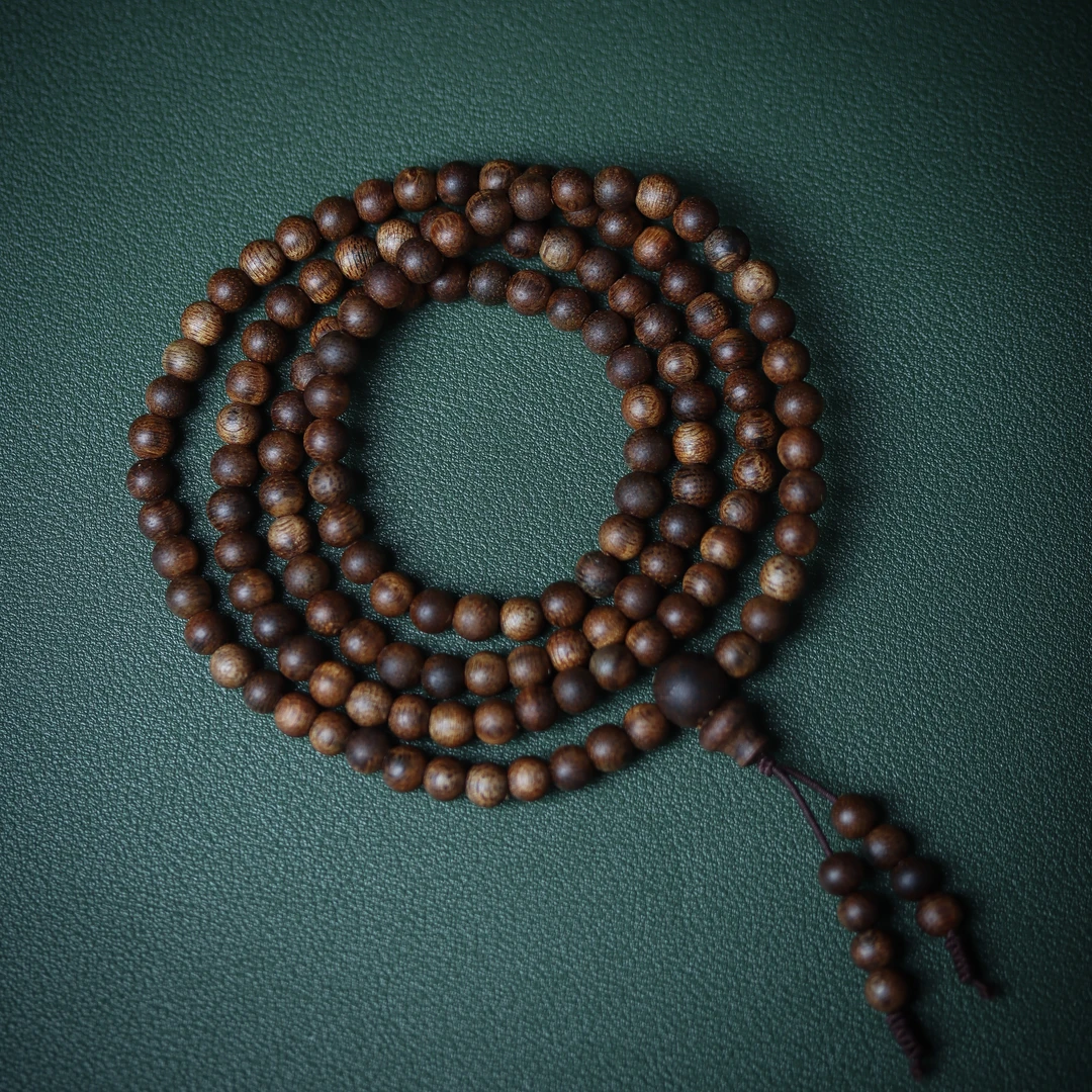 【甄选】Z009海南沉香树心油0.5多圈圆珠手串