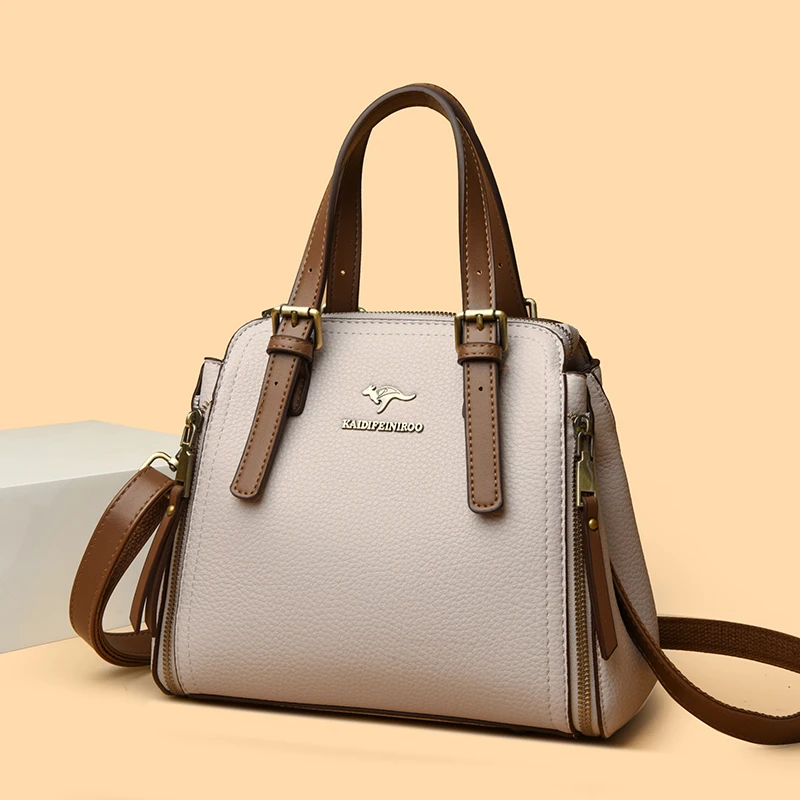 正品玫瑰袋鼠女包2025新款欧美大容量女士时尚大气气质妈妈手提包