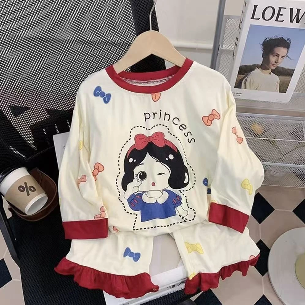 儿童新款睡衣女童春秋季薄款长袖女孩宝宝可爱公主夏季家居服套装