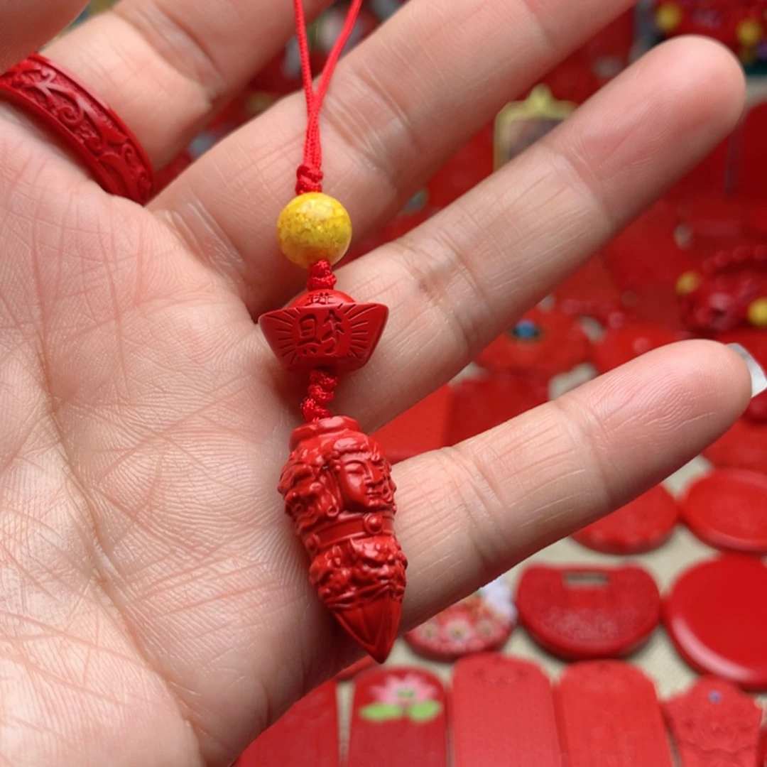 天然辰砂工艺品朱砂手机坠