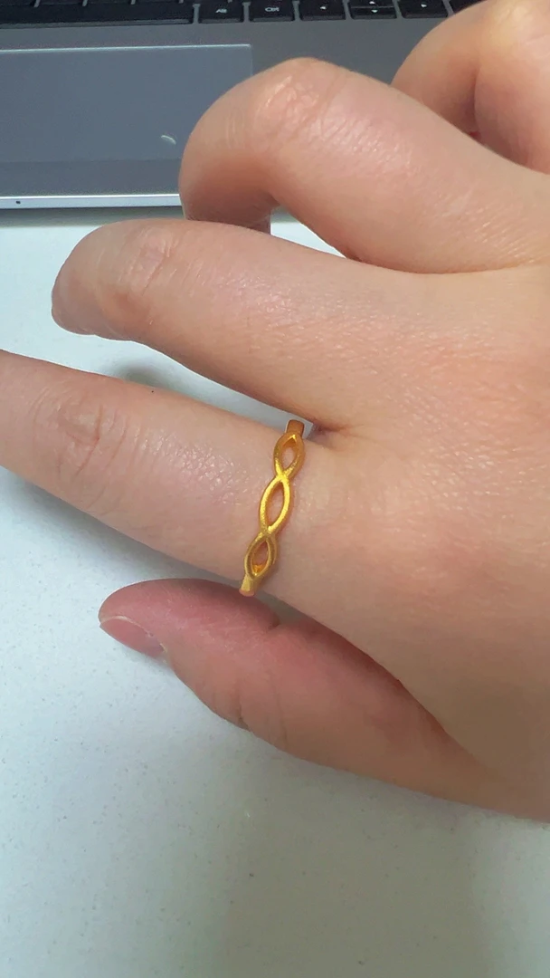 铜合金亚克力戒指 金色灵蛇甜美指环精美金戒尾戒编织戒指146