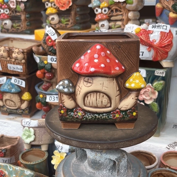 紫砂花盆粗陶材质多肉花盆