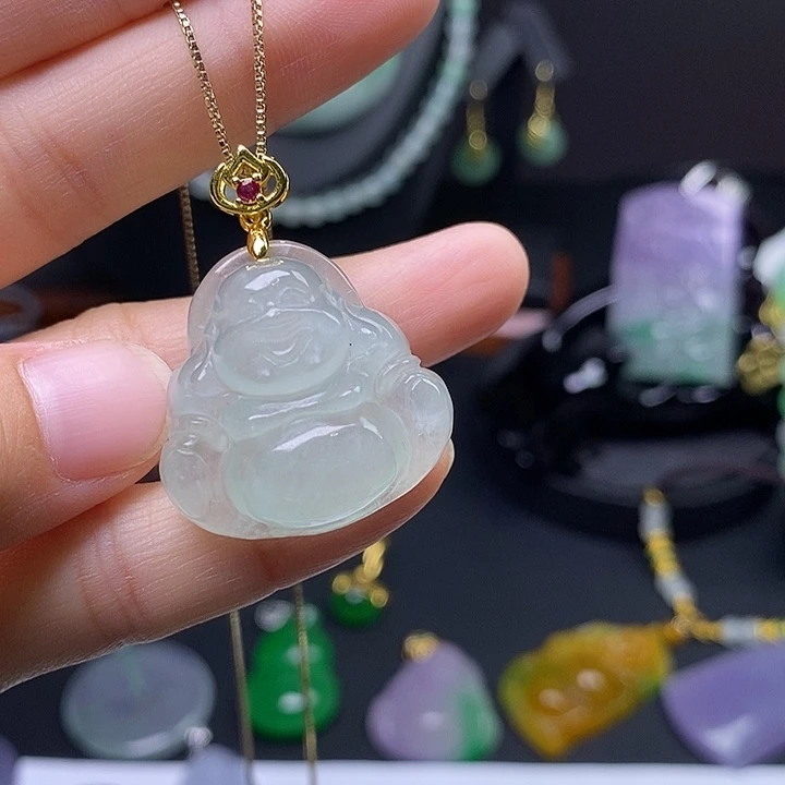 翡翠未镶嵌吊坠(赠链)