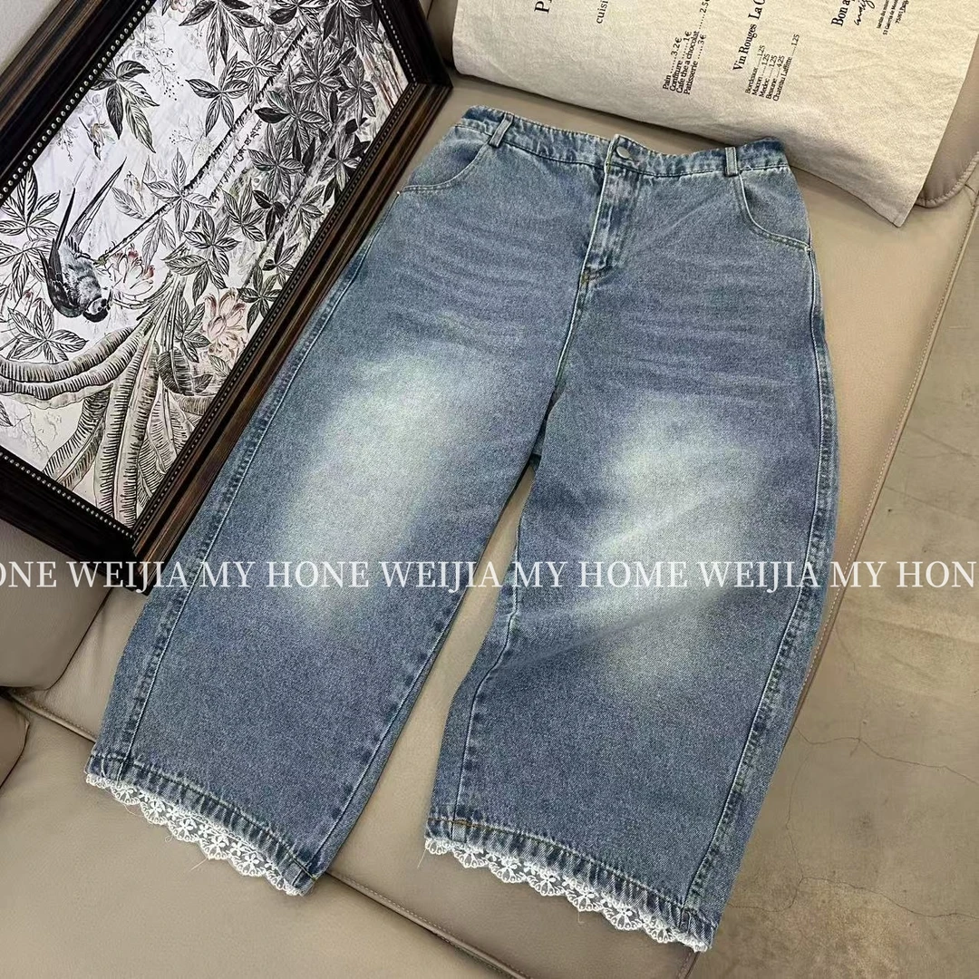 【WJ】春款 玉 50596 优雅随性蕾丝花边牛仔裤（2-6）