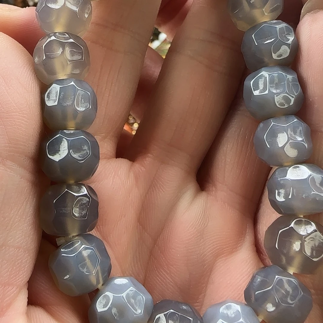 玛瑙/玉髓未镶嵌手链烟紫玛瑙