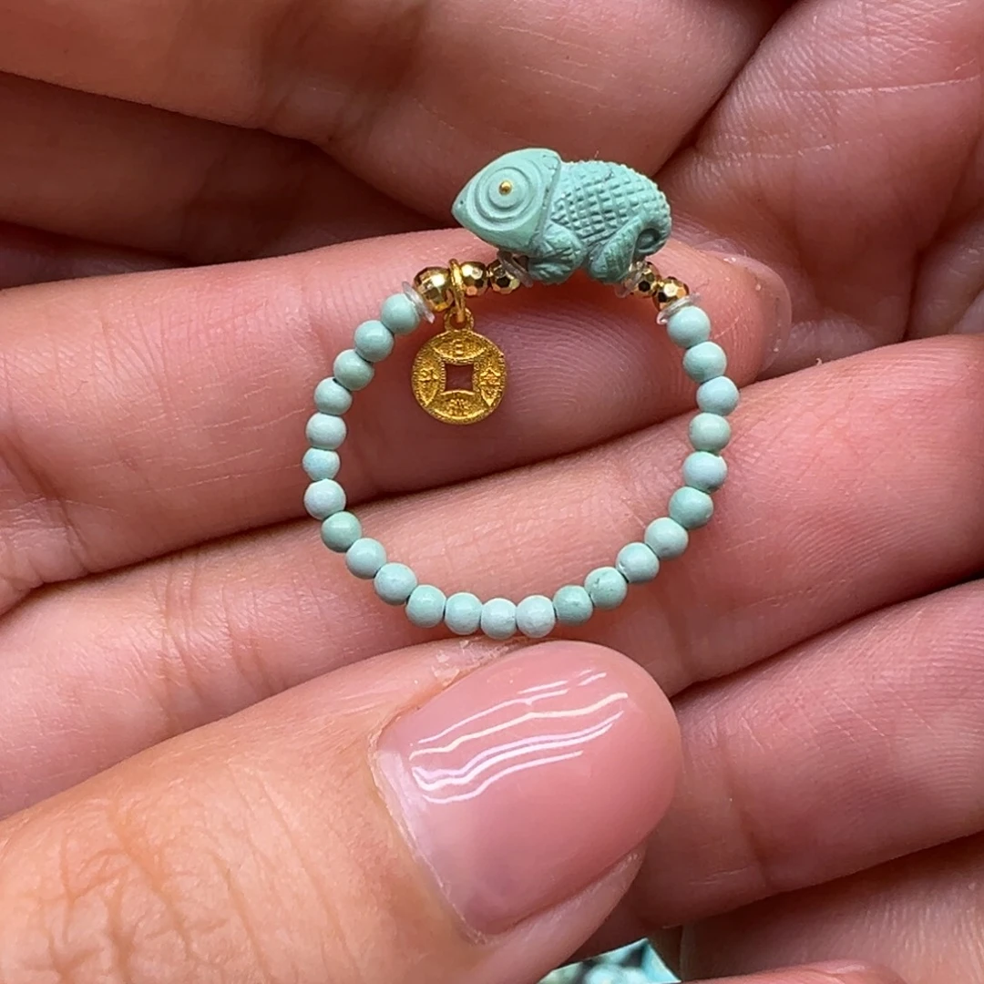 绿松石18K金镶嵌戒指