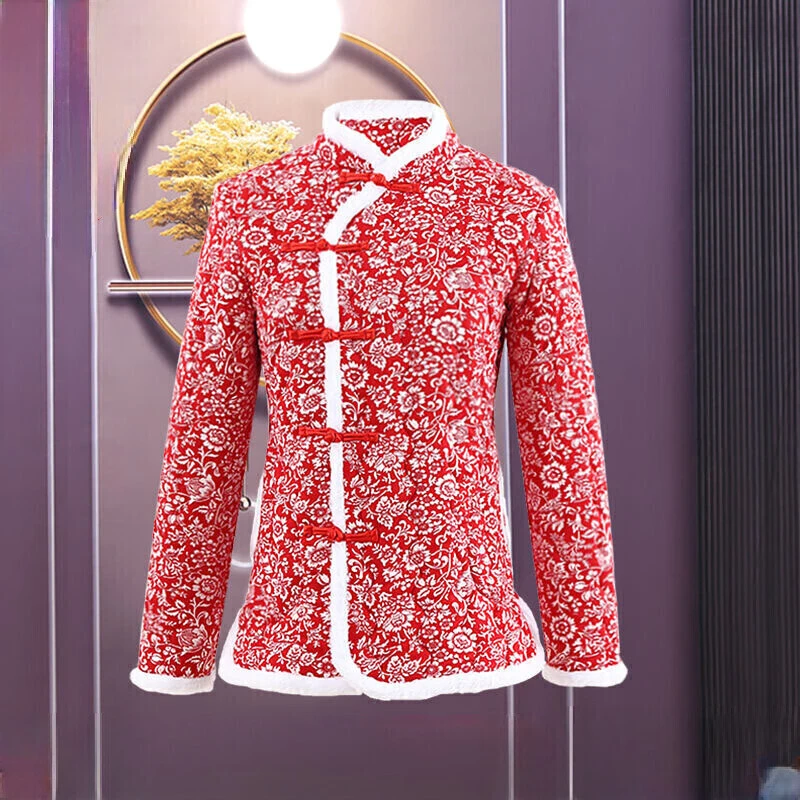 冬季新款东北网红花棉袄加厚棉衣保暖棉服妈妈装新国式民族风外套