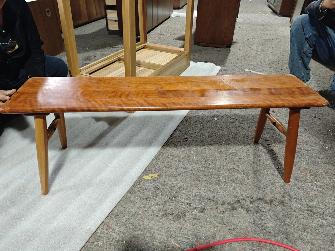 长凳 樱桃木 120*28*42 瑕疵无售后 朱8909